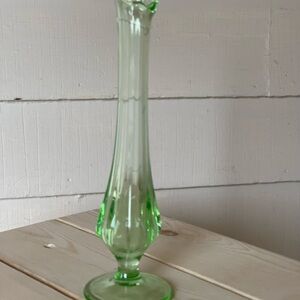 Elegant Green Glass Vase